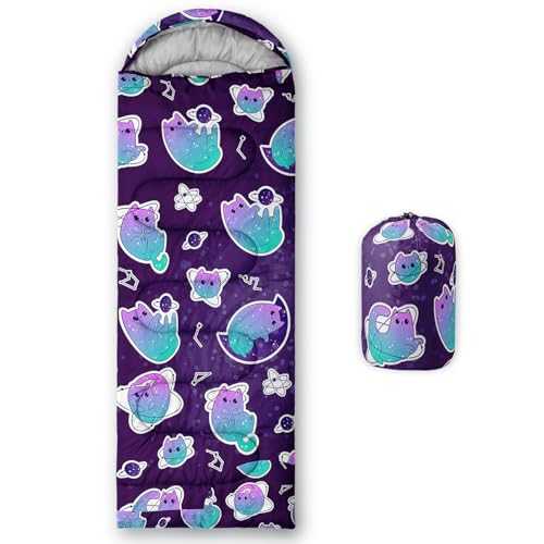 HOSIMA Sleeping Bags for Boys Girls Kids,Unicorn Printed Lightweight Warm Portable Outdoor Indoor Waterproof Cold Resistant Sleeping Bag for Camping Hiking