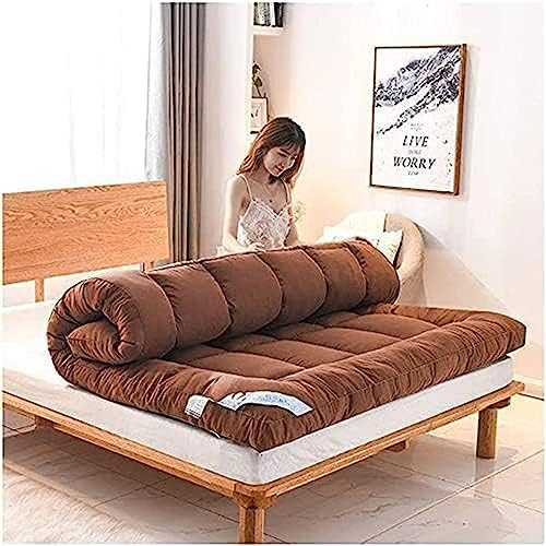 Japanese Futon Mattress Portable Soft Sleeping Mat Roll Up Camping Mattress Foldable Floor Lounger Bed Sofa for Double Single Size 180 * 200cm B Color.