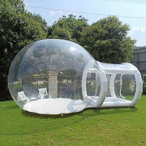 UdaCa Inflatable Clear House Bubble Tent,Cabin Commercial Grade PVC Bubble House,13FT Dia Bubble 6FT Tunnel,Dome Greenhouse Tent with Blower, for DIY Outdoor Backyard Camping