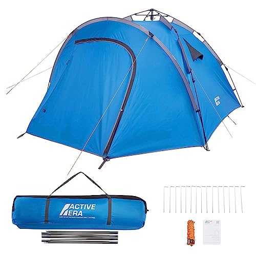 Active Era Premium Easy Set-Up Tent with Porch - 4 to 5 Person 7220mm Waterproof Tent with Sewn-in Groundsheet – Family Camping Blackout Tent for Hiking & Festivals - Lightweight Dome Tent