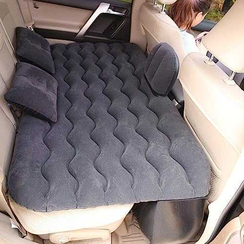 Inflatable bed Car Air Mattress with 2 Air Pillows,Car Universal SUV Back Seat Mattress Bed with Flocking PVC Surface For SUV, MPV Outdoor Travel Camping Sleeping Air Bed