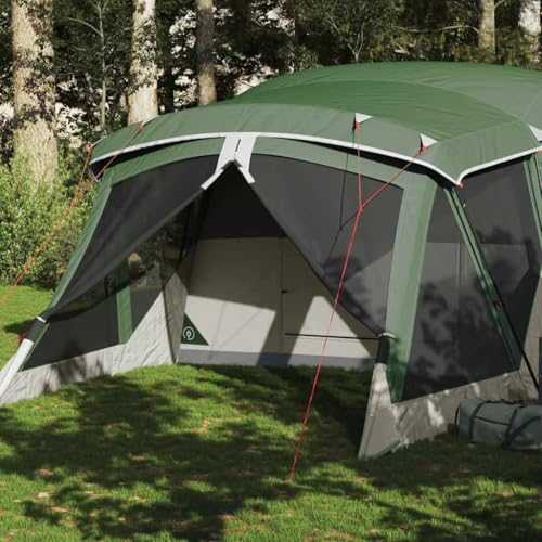 Furniture select-Camping Tent with Porch 4-Person Green Waterproof