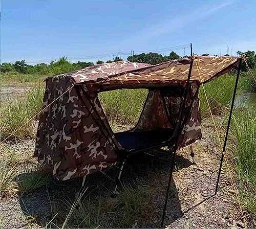 MRKU Off-the-ground Tent Folding Tent Combo Off-Ground Tent Shelter with Carry Bag Height Adjustment for Hiking Outdoor Activities