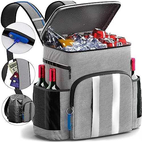 Picnic Cooler Bag Waterproof Insulated Leakproof Lightweight Lunch Backpack for Men Women to Lunch Beach Camp Hike Fish Travel 40 Cans