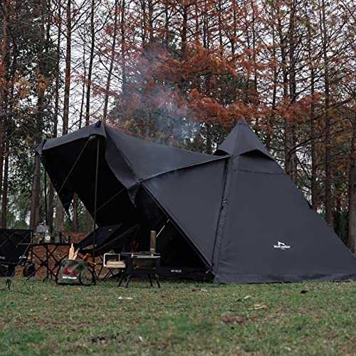 Camping Tent for 4-5 Person Teepee Indian Tent Double Layers Waterproof Shelter Pyramid Spire Yurt Tents for Outdoor Family Hiking