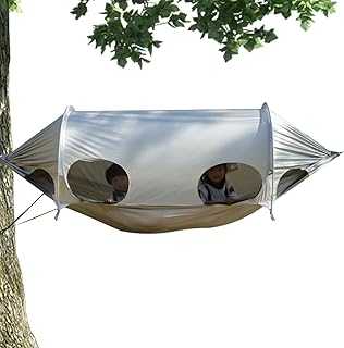 Portable Hammock For Camping - Spaceship Shape Double Hammocks 2 Person | With Anti-gnat Net Swinging Tent Outdoor Resting Bed