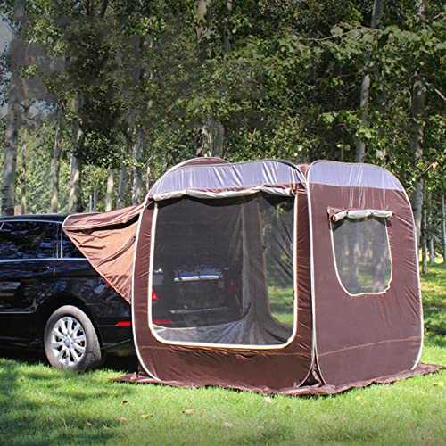 Tailgate Awning Car Tent - Automatic SUV Tent with Big Space for Camping, Portable Trunk Tent Cover for UV Protection and Water Proof Sedan Cover