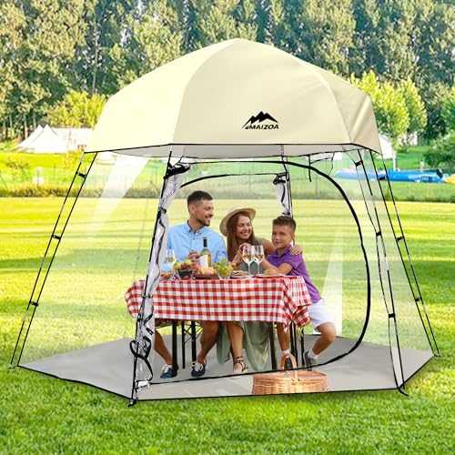 MAIZOA Sports Tent, 4/6/8 Person Fully Transparent View, 6.6''*6.6''/9.1''*9.1'',Waterproof/Windproof/coldproof, Removable Waterproof Canopy, Suitable for Camping, Fishing, Party, Outdoor Activities