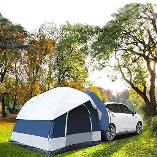 SUV Car Tent Attachment for Camping -Up To 6-8 Person Sleeping Capacity, Universal Fit Car Trunk Family Tents, 8' W X 8' L X 7.2' H,Suitable Camping Traveling Family Outdoor Activities