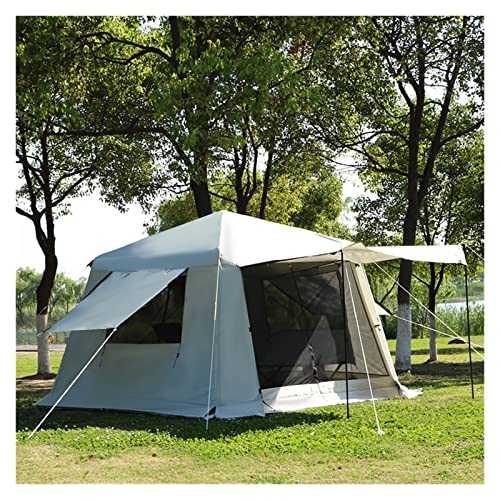 YYXZSL Family Picnic Portable Tent Hiking Tent Semi-automatic Tent Double-deck Pergola Large Space Tourist Outdoor Tent(Argento)