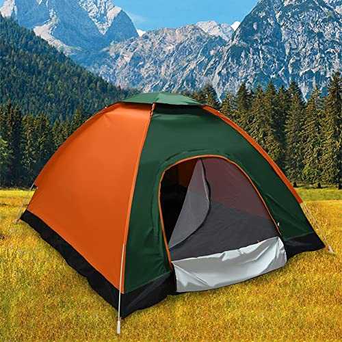 Camping Tent Automatic 3-4 Man Person Instant Tent Pop Up Ultralight Portable Dome Tent 4 Seasons Waterproof &Windproof for Beach, Outdoor, Traveling, Hiking, Camping, Hunting, Fishing - 203x203x135cm