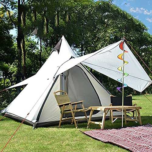 3-4 Person Camping Family Teepee Tent Outdoor Double Layers Indian Tipi Tent Suitable for Camping Hiking Holidays