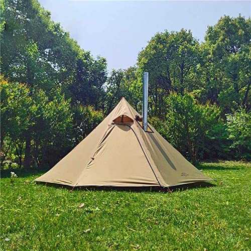 Tipi Hot Tent with Fire Retardant Stove Jack for Flue Pipes, 2~3 Person, Lightweight, Teepee Tents for Family Team Outdoor Backpacking Camping Hiking