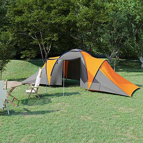 Gecheer Camping Tent 6 Persons Grey and Orange