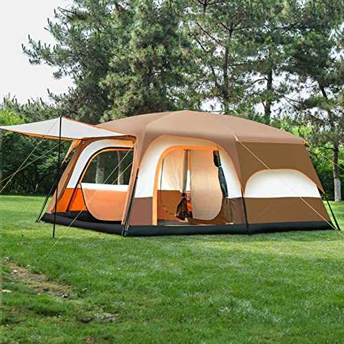 Waterproof Camping Tent | 4-6 Person Family Cabin Tents | 2 Rooms, Portable & Instant Tent with Removable Rainfly | Ideal for Camping, Hiking & Mountaineering - Automatic Design