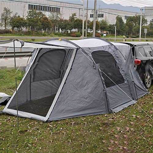 Miuxe Car Rear Tent, Car Boot Tent Collapsible Backend Extension, SUV Car Trunk Tent Car Tailgate Awnings Sun Protection Double Door Car Tents Outdoor Camping, 5-8 People