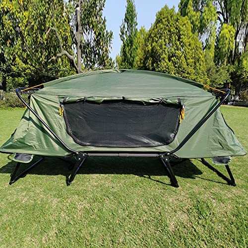 HI SUYI Tent Cot Folding Off The Ground Waterproof Camping Sleeping Bed with Rain Cover