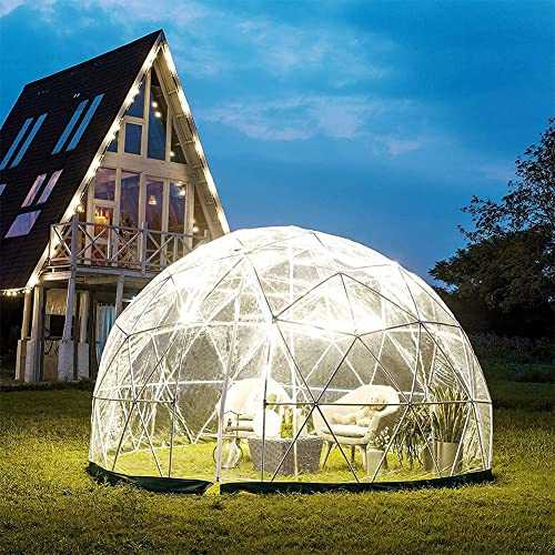 FURLOU Garden Igloo Dome, Bubble Tent Dome House, 12ft/3.6m Transparent Camping Tent Can Accommodate 5-7 People, Outdoor Inflatable Bubble Igloo Tent, for Backyard, Outdoor, Party