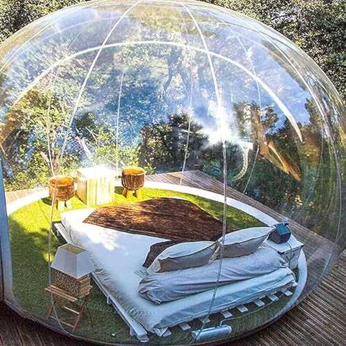 TBANVOO 8Ft/13Ft Grade Outdoor Clear Dome Camping Cabin Bubble Tent, With Air Blower, For Diy Outdoor Family Backyard Camping Stargazing,110v-13ft