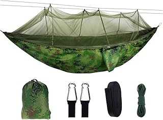 MNEVZX Outdoor Camping Accessories Hammocks with Mosquito Net Camp Sleeping Hammock Swing Chair Camping Net with Storage Bag Exterior Garden Hammocks(A Camouflage)