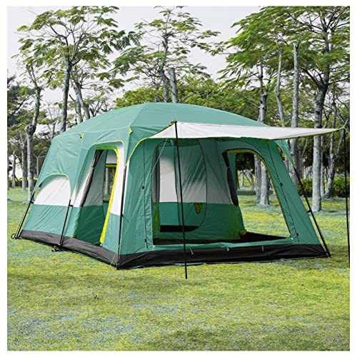 JUJNE Glamping Tent 5 to 8 People Ventilation,Two Rooms and One Living Room Camping Tenta Premium Sturdy Family Tents for Camping for Hiking Backpacking