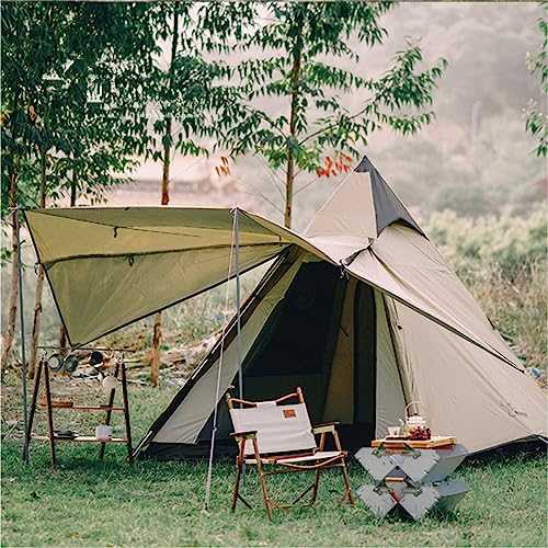 TentHome Camping Teepee Tent Yurt Tent with Screen 4 Season Double Layers Waterproof Anti-UV Windproof Tents for Outdoor Camping Hiking Hunting 3-4 Person