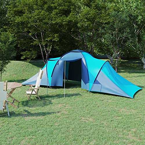 Gecheer Camping Tent 6 Persons Blue and Light Blue