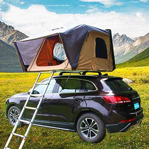 HYQHYX rooftop tent suv tent suv tent, double layer 3 people, with storage bag, ladder, outdoor easy setup tent, suitable for camping and hiking