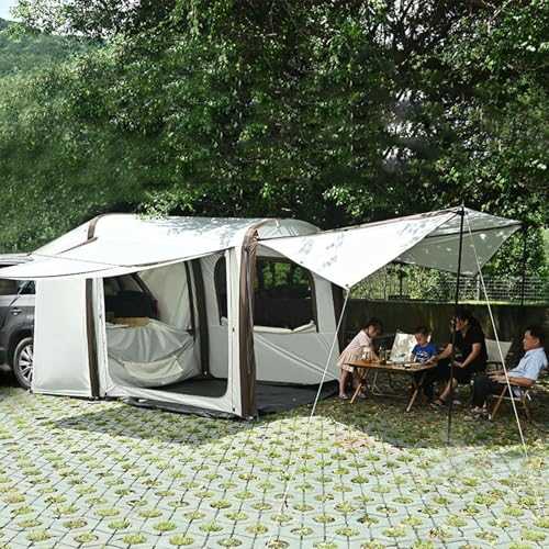 Customize what you need Inflatable SUV Tents for Camping, Waterproof Tailgate Tent with Shade Awning Portable Car Side Tents with 2 Doors & 1 Mesh Windows Hatchback Tent for SUV MPV Van