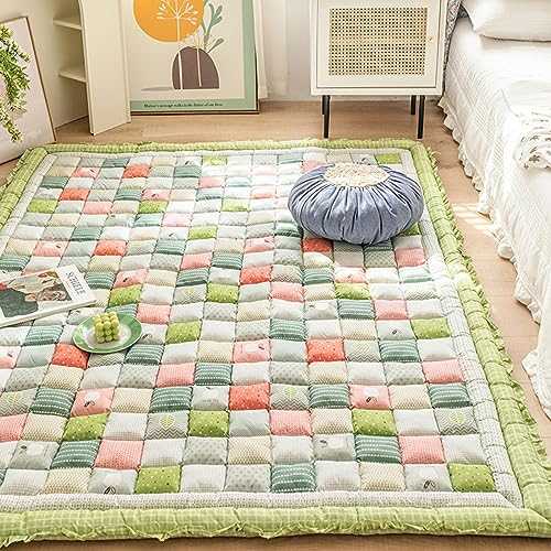 Japanese Floor Mattress 4cm Thick Mat for Adults Foldable Quilted Cotton Camping Guest Roll Up Mattress 35.43x62.99in