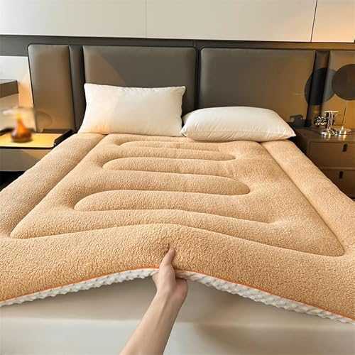 XHHBS Japanese Floor Futon Mattress Foldable Tatami Mat Portable Camping Sleeping Pad Roll Up Floor Lounger Bed Boys Girls Dormitory Thicken Mattress(Khaki,90x200cm(35x79inch))