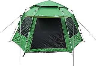 POCO DIVO Olive Instant Camping Tent, 4/5/6 People Automatic Hexagon Dome, Pop-up Windproof Family Trip Camp, Backpacking Easy Setup Canopy, Hiking Mountaineering Hut, Waterproof UV-Resistant Shelter