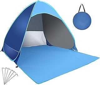 Beach Shelter with UV Protection – UPF 50+ Beach Tent for 2-3 People, Lightweight & Portable Beach Shade with Carry Bag, Sun & Wind Protection for Beach, Camping, Garden