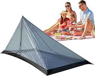Portable Net Shelter Tent - Lightweight Camping Mesh Cover, Breathable 2 Person Screen | Ultra-Fine Hole Netting, Zipper Closure Shelter for Outdoor Patio Travel and All Seasons Use