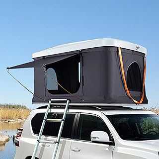 Hard Shell Roof Tent for 2-3 Persons, Waterproof and Durable Outdoor Vehicle Tent with Easy Setup Ladder, Perfect for SUV and Truck Camping Adventures