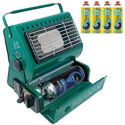 SDD Portable Gas Heater Outdoor Fishing Camping 1.3kW Butane Gas Heater Compact And Lightweight + 4 Gas Refills