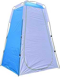 Toilet Tents for Camping, 170T Water & Sun Proof Shower Tent with Zippered Door, Windproof Rope & Peg for Outdoor, Camping Toilet Tent