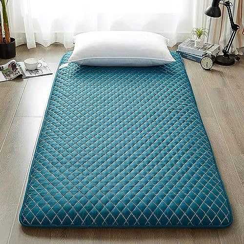 Traditional Japanese Futon Mattress Portable Roll Up Camping Mattress Single/Twin Malachite Green 135x200cm