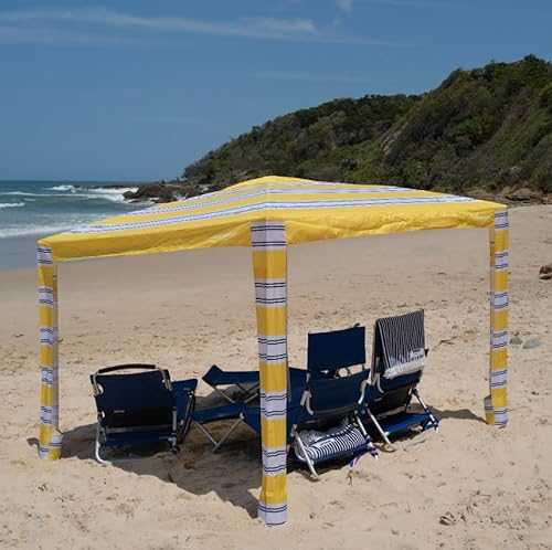 CoolCabana Beach Shade Tent - Easy Setup, UPF 50+ Protection, Large & Medium Sizes, Compact & Wind Resistant - Beach Cabana for The Whole Family - St Tropez, Medium