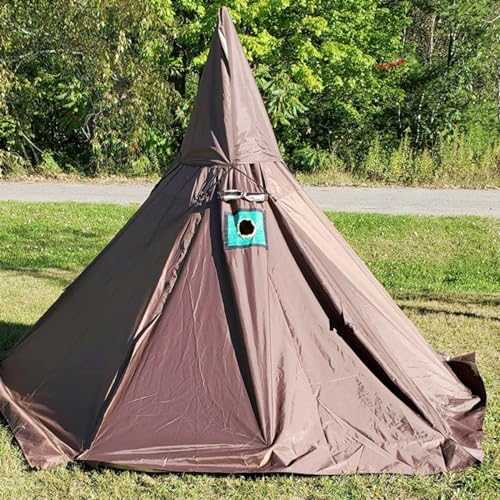 Outdoor Portable Waterproof Camping Pyramid Teepee Tent Pentagonal Adult Tipi Tent with Stove Hole