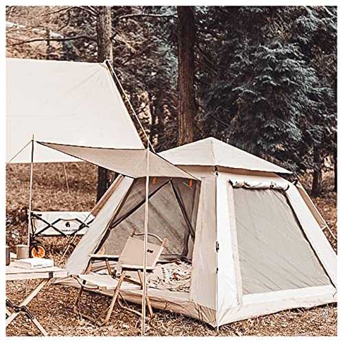 Tent Porch 4 Man Waterproof,Three Seconds to Open Family Camping Tent Practical and Stable Insulated Tent for Family Camping,Hiking Party