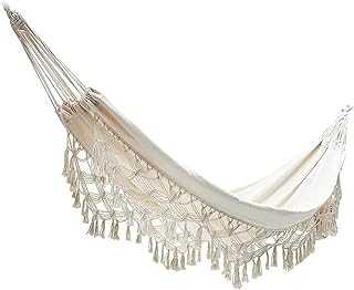 KRXSOBNV, for 2 People, Boho Style Macrame Fringe Rocking Chair Indoor Outdoor Hanging Swing 250 kg Load Capacity 200 x 150 cm,Hammock