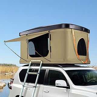 Hard Shell Roof Tent for 2-3 Persons, Waterproof Outdoor Pop Up Vehicle Tent with Ladder for SUVs and Trucks, Ideal for Camping and Travel