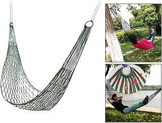 Itian Hammock Outdoor Camping Survival Travel Camping Hammock Nylon Mesh Rope Canvas Hammock Hanging Bed With 2 Strings