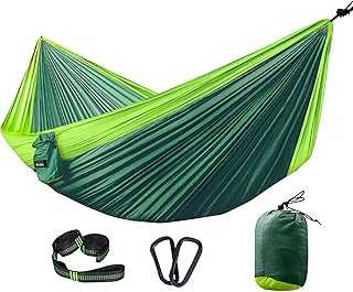 KRXSOBNV, Two People Breathable Load Capacity up to 200 kg Portable with Carry Bag for Outdoor Indoor Travel Hiking Beach Garden (130 x 260 cm),Hammock