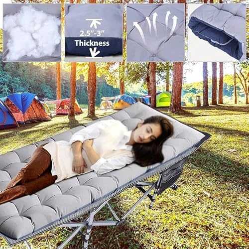 ROUZIHU Camping Cot Flat Sleeping Cot For Adults With Mattress Portable Foldable Camp Cot For Office Home Nap