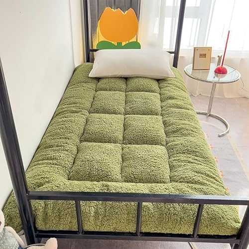 Japanese Futon Mattress Foldable & Portable Floor Lounger Bed Roll Up Sleeping Pad Mat for Camping & Guest Green 90x200cm