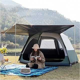 Tents for Camping 8 Person Tent Cabin Tent, Automatic Instant Setup Pop Up Instant Tent with Sun Shelter, Pop Up Tent with Moisture-Proof Mat, Easy Setup with Large Mesh for Ventilation Household