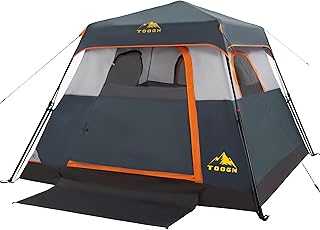 Toogh 3/4 Person/6 Person Camping Tent Fast Cabin Tent with Instant Setup Tent, Weatherproof Tent Easy Quick Set Up & Pop Up in 60 Seconds with Rainfly Backpack for Family Camping,Upgraded Ventilation