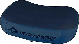 Sea to Summit - Aeros Premium Pillow L - Inflatable Travel Pillow - Soft & Comfy Brushed 50D Polyester - Lock System - Ultra-Sil Stuff Sack - For Backpacking - 42 x 30 x 13cm - Navy Blue - 114g